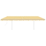 Tenda Automatica con Sensore Vento e LED 6x3,5 m Gialla Bianca
