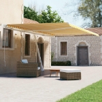 Tenda da Sole Autoportante Automatica 500x300 cm Gialla Bianca