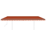 Tenda Retrattile Manuale con LED 6x3,5 m Arancio e Marrone