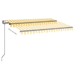 Tenda Automatica Sensore Vento e LED 350x250 cm Gialla Bianca