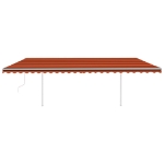 Tenda Retrattile Automatica con Pali 6x3,5 m Arancio e Marrone