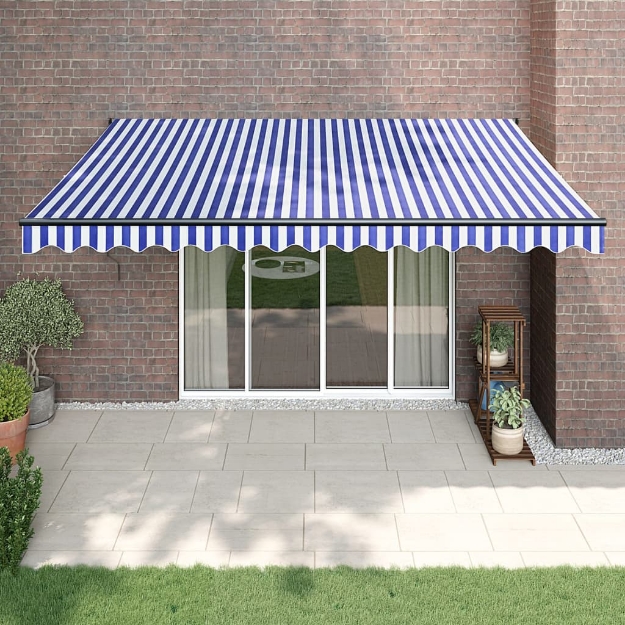 Tenda Sole Automatica Retrattile Blu e Bianca 4x3 m