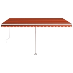 Tenda da Sole Manuale con LED 400x350 cm Arancione e Marrone