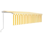 Tenda Retrattile Automatica con Parasole 5x3m Gialla Bianca