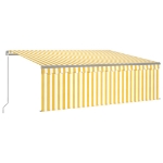 Tenda Sole Retrattile Manuale con Parasole 4x3m Gialla Bianca