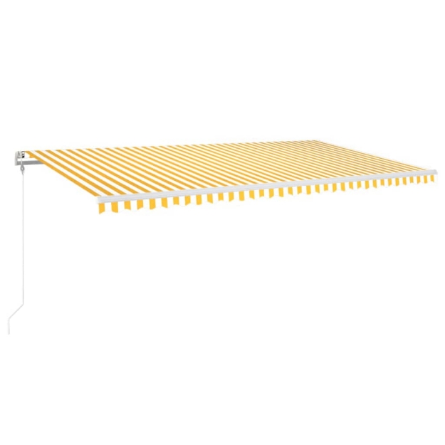 Tenda Automatica Sensore Vento e LED 600x350 cm Gialla Bianca