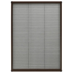 Zanzariera Plissettata Finestre in Alluminio Marrone 80x120 cm