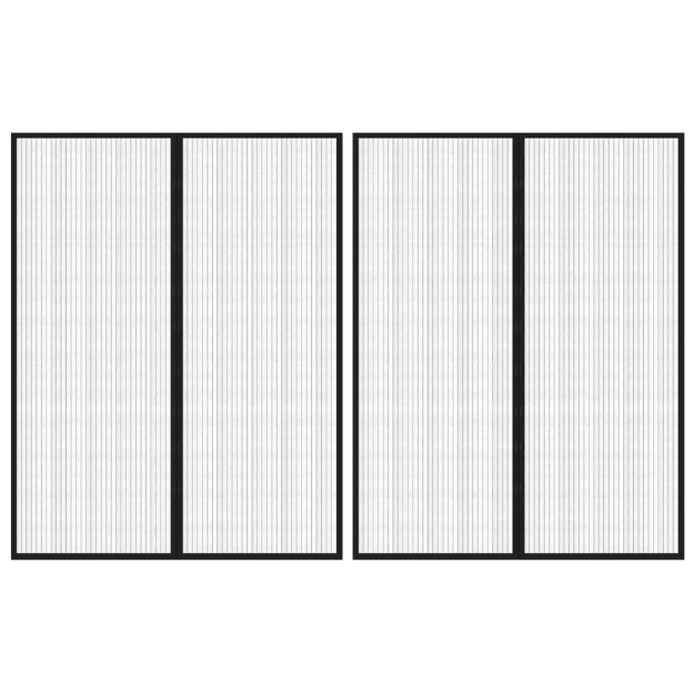 Tende Antimosche 2 pz per Porte con Magneti Nere 230x160 cm