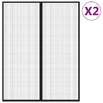 Tende Antimosche 2 pz per Porte con Magneti Nere 230x160 cm