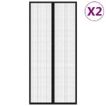 Tende Antimosche 2 pz per Porte con Magneti Nere 210x90 cm