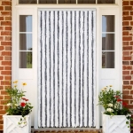 Zanzariera Grigio e Bianco 118x220 cm Ciniglia