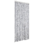 Zanzariera Bianco e Grigio 90x200 cm Ciniglia