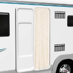 Tenda Antimosche Beige e Bianca 56x200 cm in Ciniglia