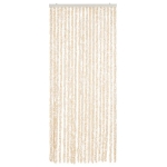 Tenda Antimosche Beige e Bianca 56x200 cm in Ciniglia