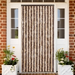 Tenda Antimosche Beige e Marrone Chiaro 100x230 cm in Ciniglia