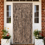 Tenda Antimosche Beige e Marrone Scuro 100x220 cm in Ciniglia