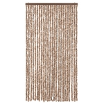 Tenda Antimosche Beige e Marrone Scuro 100x220 cm in Ciniglia