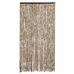 Tenda Antimosche Beige e Marrone 100x200 cm in Ciniglia