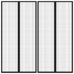 Tende Antimosche 2 pz per Porte con Magneti Nere 220x100 cm