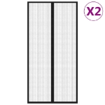Tende Antimosche 2 pz per Porte con Magneti Nere 220x100 cm