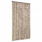 Tenda Antimosche Marrone Scuro e Beige 100x200 cm in Ciniglia