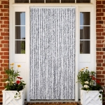 Tenda Antimosche Grigio e Bianca 100x230 cm in Ciniglia