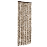 Tenda Antimosche Beige e Marrone 90x200 cm in Ciniglia