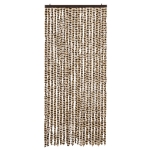 Tenda Antimosche Beige e Marrone 90x200 cm in Ciniglia