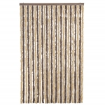 Tenda Antimosche Marrone Scuro e Beige 118x220 cm in Ciniglia