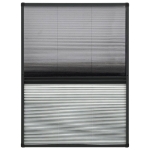 Zanzariera Plissettata Finestra Alluminio 80x120 cm con Tendina