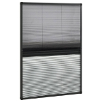 Zanzariera Plissettata Finestra Alluminio 80x120 cm con Tendina