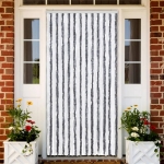 Zanzariera Grigio e Bianco 100x220 cm Ciniglia