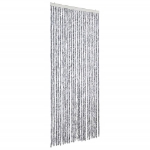Zanzariera Bianco e Grigio 100x220 cm Ciniglia