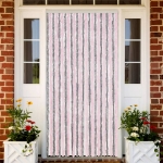 Tenda Antimosche Grigio Argento e Rosa 100x200 cm in Ciniglia