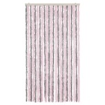 Tenda Antimosche Grigio Argento e Rosa 100x200 cm in Ciniglia