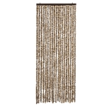 Tenda Antimosche Beige e Marrone 56x200 cm in Ciniglia