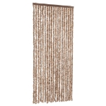 Tenda Antimosche Beige e Marrone Scuro 56x185 cm in Ciniglia