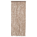 Tenda Antimosche Beige e Marrone Scuro 56x185 cm in Ciniglia