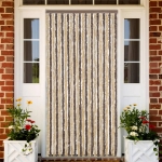 Tenda Antimosche Marrone Scuro e Beige 100x220 cm in Ciniglia