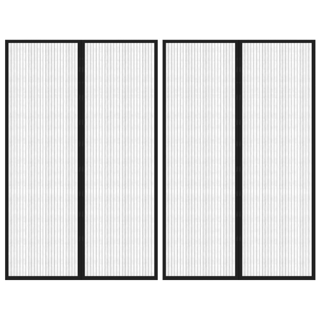Tende Antimosche 2 pz per Porte con Magneti Nere 220x130 cm