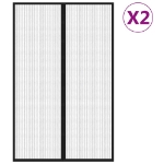 Tende Antimosche 2 pz per Porte con Magneti Nere 220x130 cm