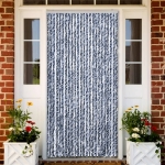 Zanzariera Blu Bianco e Argento 100x220 cm Ciniglia