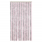 Tenda Antimosche Grigio Argento e Rosa 100x220 cm in Ciniglia