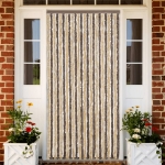 Tenda Antimosche Marrone Scuro e Beige 100x230 cm in Ciniglia