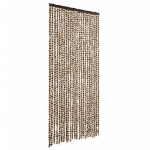 Tenda Antimosche Beige e Marrone 100x230 cm in Ciniglia
