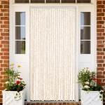 Tenda Antimosche Beige e Bianca 100x220 cm in Ciniglia