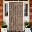 Tenda Antimosche Beige e Marrone Scuro 118x220 cm in Ciniglia