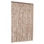 Tenda Antimosche Beige e Marrone Scuro 118x220 cm in Ciniglia