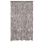Tenda Antimosche Marrone e Bianca 118x220 cm in Ciniglia