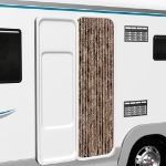 Tenda Antimosche Beige e Marrone Scuro 56x200 cm in Ciniglia